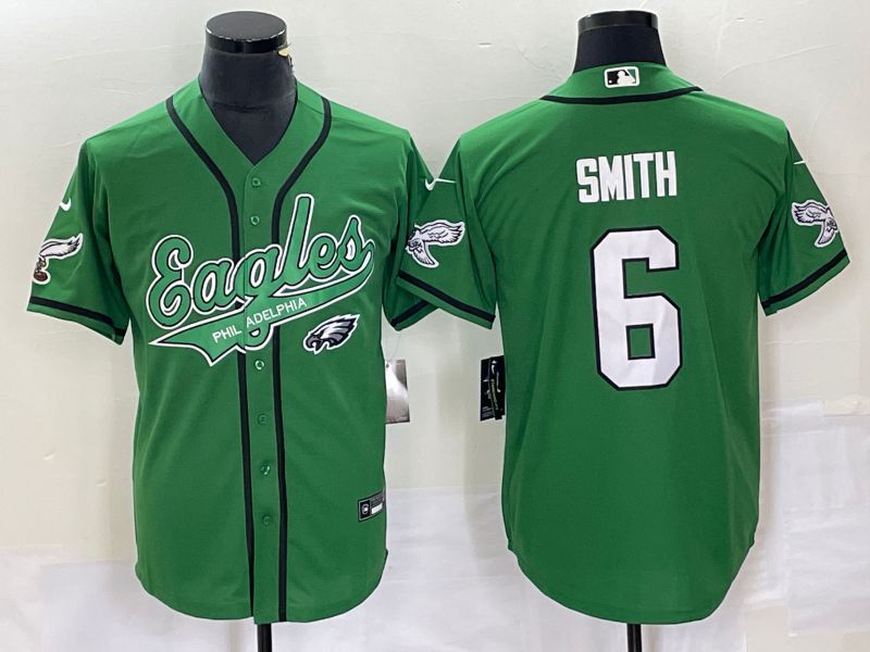 Men Philadelphia Eagles #6 Smith Green Co Branding Game NFL Jersey style 3->philadelphia eagles->NFL Jersey